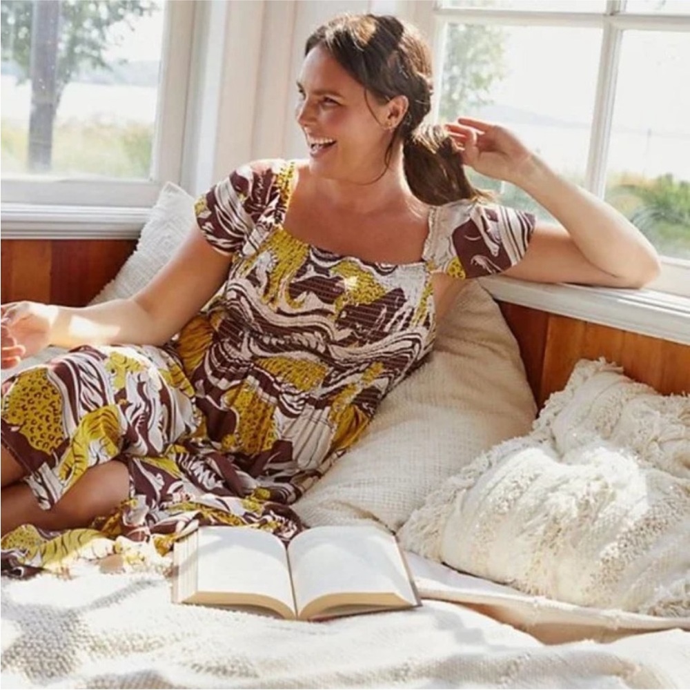 Anthropologie Panther Ruffled Plus Size Maxi Dress Size 2X New with tags
